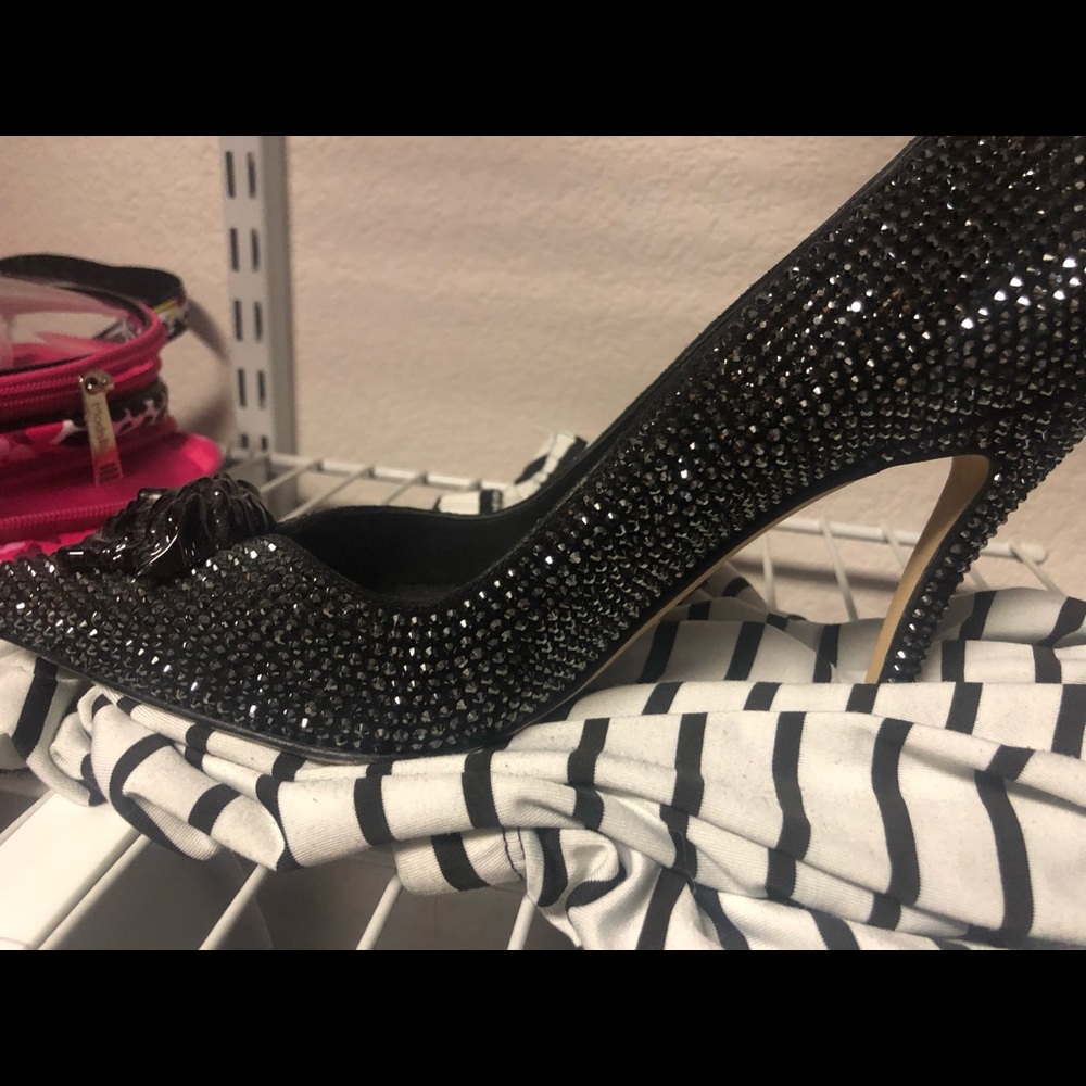 Versace black palazzo crystal